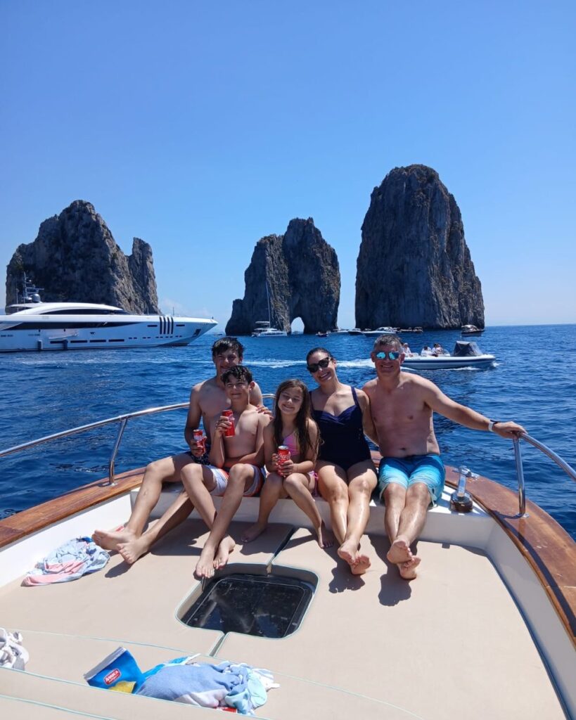 Family at the Faraglioni of Capri